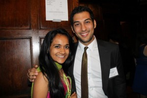 Youssef Alkei pauses for a picture with Aishani Bansal, director-general of the organizers of the Cornell International Affairs Conference.