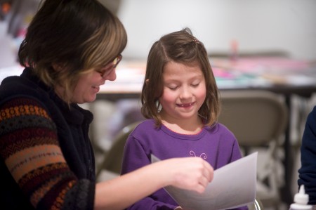 Local school children curate their own exhibit at the Maier Museum of  Art at Randolph College.