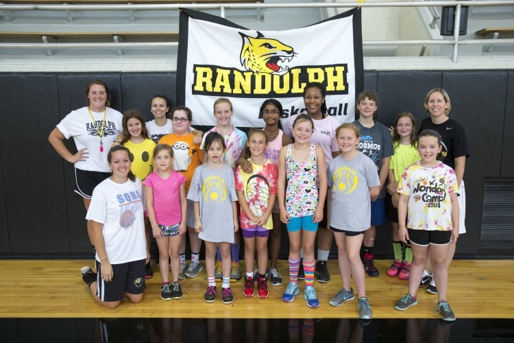 Randolph College basketball day camp participants