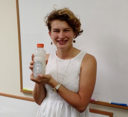 Jessy Spencer '18 made her own laundry detergent during Recyclemania earlier this year.