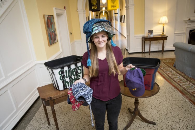 Leah Hughes '17 and the Student-Athlete Advisory Committee are conducting a hat drive for Ellie's Hats. The drive is also a competition between the Even and Odd classes.