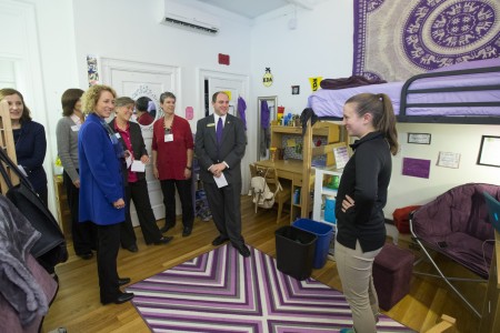 Guests toured rooms in Wright Hall during the dedication ceremony Thursday evening.