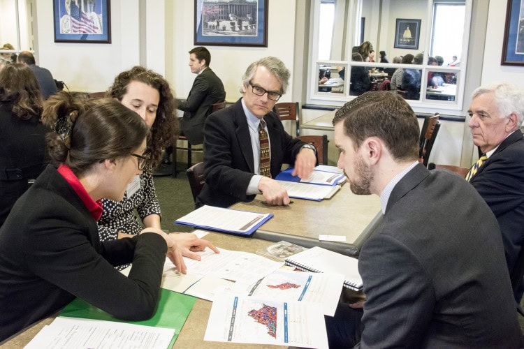 David Schwartz and the Virginia delegation meet with Austin Walton, legislative correspondent for U.S. Rep. Robert Wittman.