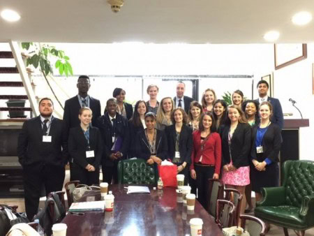 The Randolph College delegation meets with the Deputy Permanent Representative of Tunisia to the United Nations.