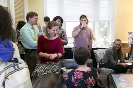 The panelists met with students in the Center for Student Research prior to the main event.