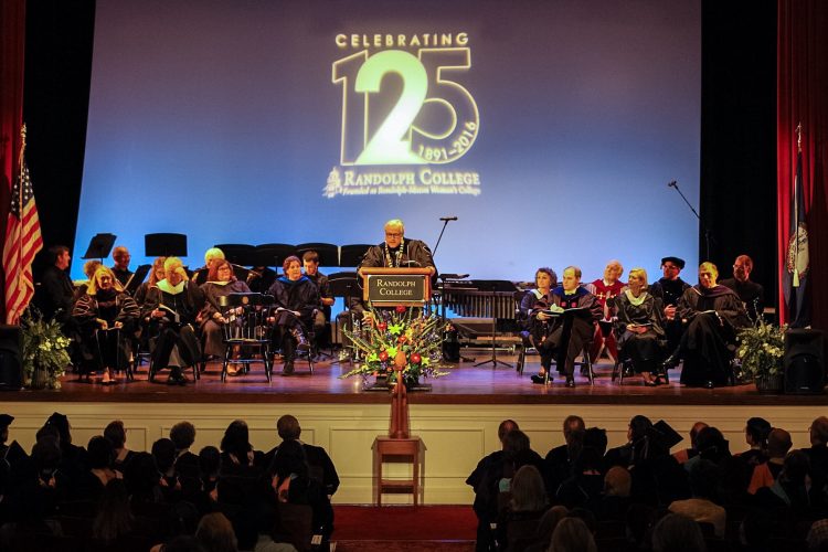 President Bradley W. Bateman speaks during Randolph's 125th Anniversary Convocation.