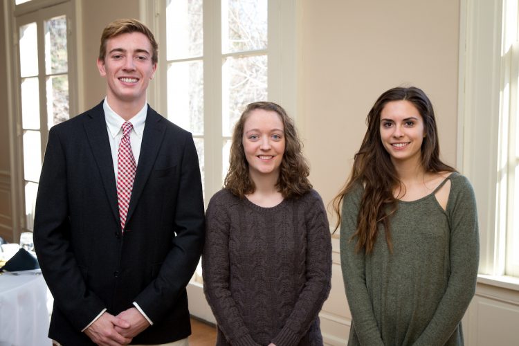 Three of the graduates who were honored at Friday's reception.