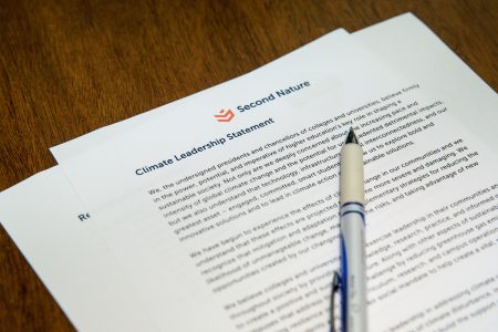 Climate leadership statement organized by Second Nature