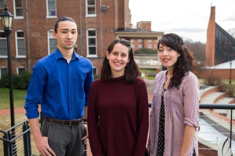 (From left) Emad Davis '18, Melissa Vandiver '19, and Desiree Page '18