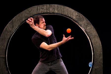 Greg Kennedy performs his juggling act Thursday.