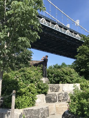 Zach Pennix '18 at the Brooklyn Bridge