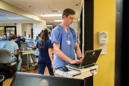 Joseph Uzdavinis '17 began working at Centra Lynchburg General Hospital in October 2016.