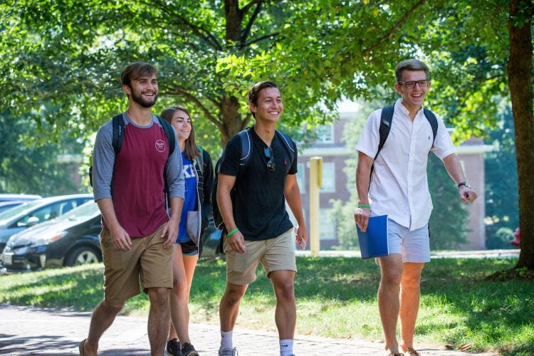 Students walking and talking