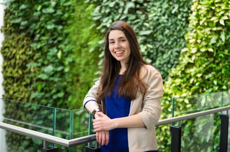 Matea Osti '08 at work in the David Attenborough Building in Cambridge, UK. (Photo by Cheryl-Samantha Owen, www.samowenphotography.com)