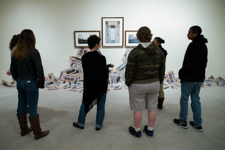 A session about taking the perfect selfie, held at the Maier Museum of Art at Randolph College.