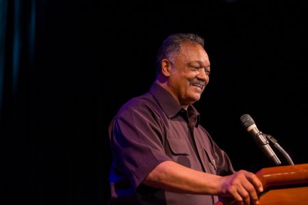 Rev. Jesse Jackson at the podium