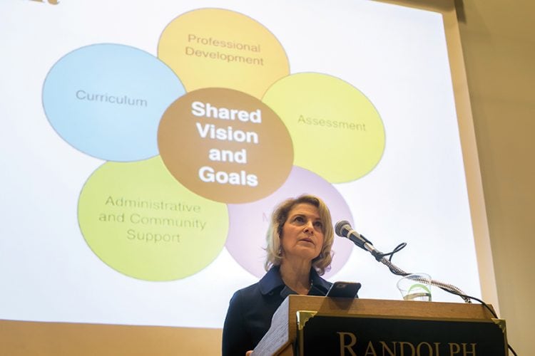 Kristin Genova Richardson ’79 delivers the keynote for Randolph’s Heick Symposium on Education.