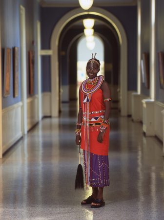 Kakenya Ntaiya '04 dressed in a traditional Maasai outfit for a cultural event at the College.