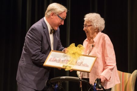 Dorothy Braden Bruce '42 receives the Alumnae Achievement Award