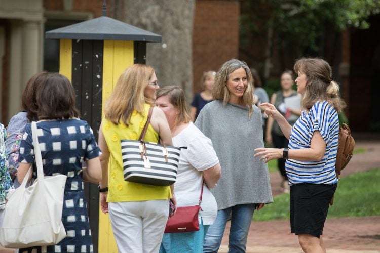 Alumnae interact on front campus at Reunion 2018 Alumnae interact on front campus at Reunion 2018