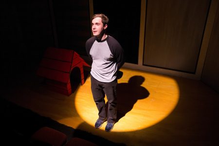 Travis Byram '18 performing in Randolph's production of Dog Sees God in 2017