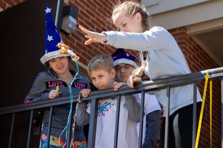 Local children enjoy a physics activity at Randolph College SciFest