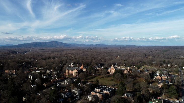 Aerial view of Randolph and the surrounding community in Lynchburg, Va.