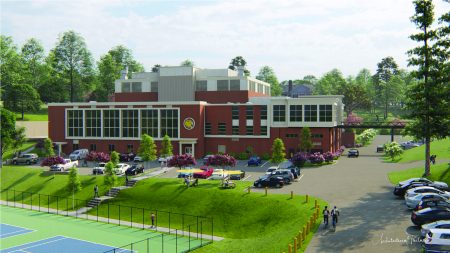 An artistic rendering by Architectural Partners of the newly renovated RAD Center, which will be renamed the Michels Athletic Center (MAC).