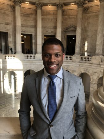 Rashan Colbert works in the U.S. Capitol as a research aide for U.S. Sen. Cory Booker