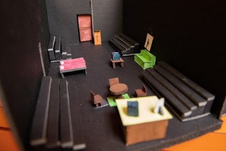 A miniature version of the set for the play Looking for Normal