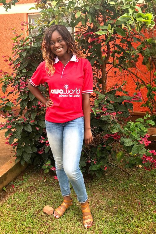 Ranita Opoku-Sarfo wearing her Sawa World T-shirt