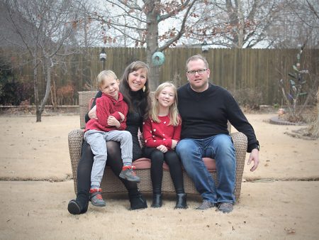 Melissa Goss-Jentz and her family outside their home in Seattle