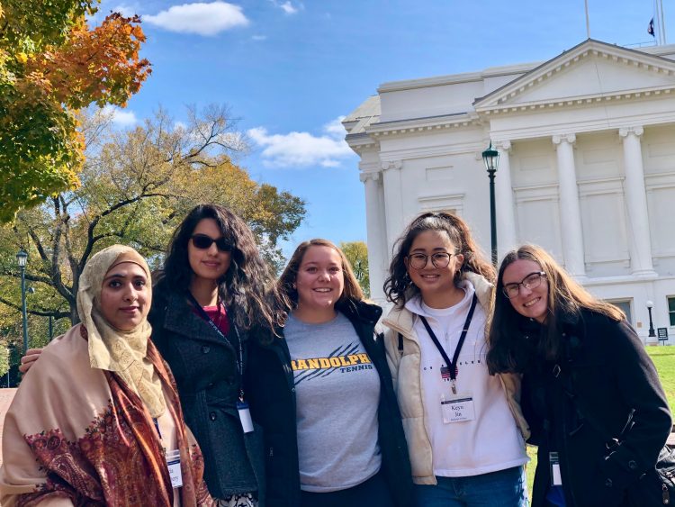 The five participating students from Randolph were (from left): Maida Choudhery ’20, Mayrani Chavez Garcia ’21, Lauren Appel ’20, Keyu Jin ’20, and Andrea Wilson ’20.