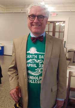 President Bateman sports the official Earth Day t-shirt.