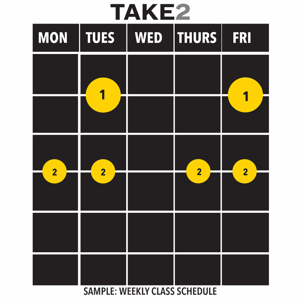 Sample class schedule under TAKE2