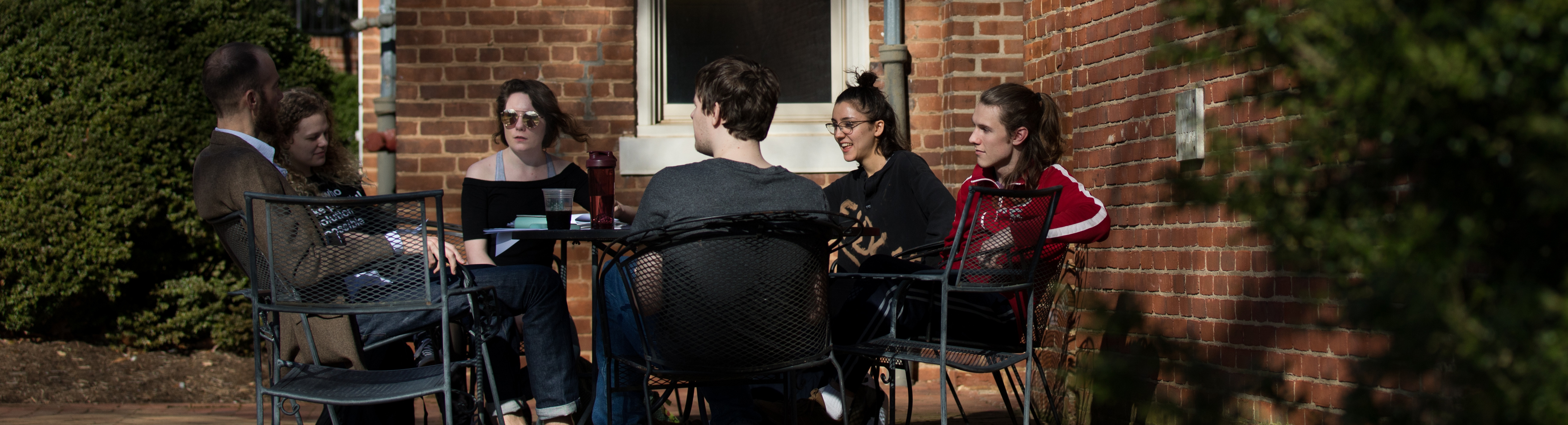 Students in an outdoor classroom