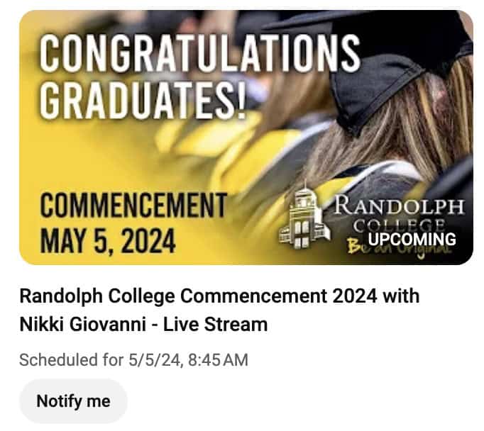 Livestream Commencement