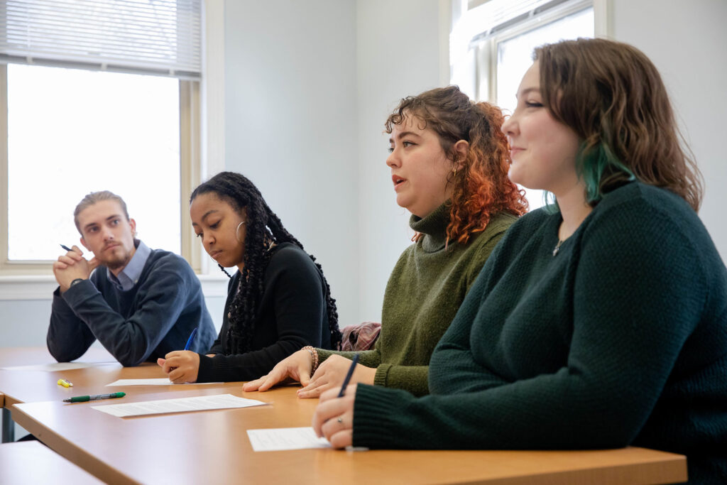 Randolph College students prepare to compete in the annual VFIC Ethics Bowl competition.