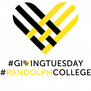 Giving Tuesday logo and hashtags #givingtuesday #randolphcollege