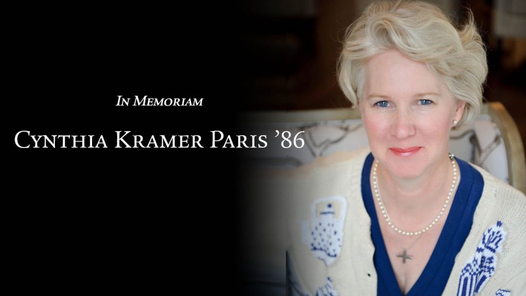 In Memoriam: Cynthia Kramer Paris