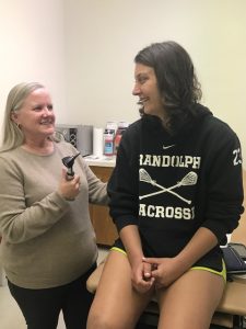 a student gets a check up in the health center