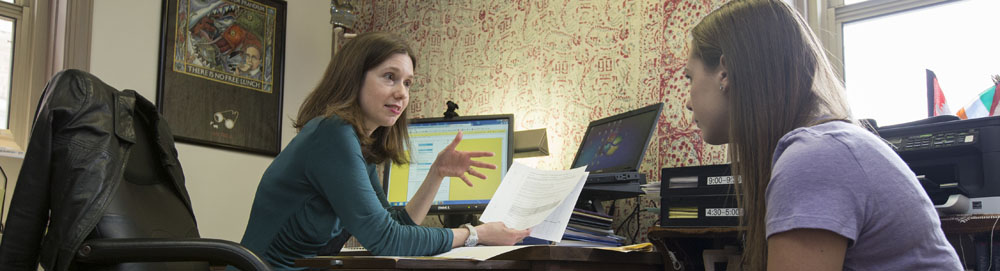 Advising session with Assistant Dean and Economics Professor Liz Perry