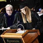 As Student Government president, Marielle Rando ’14 spoke at the Inauguration of Randolph College President Bradley W. Bateman. As Student Government president, Marielle Rando ’14 spoke at the Inauguration of Randolph College President Bradley W. Bateman.