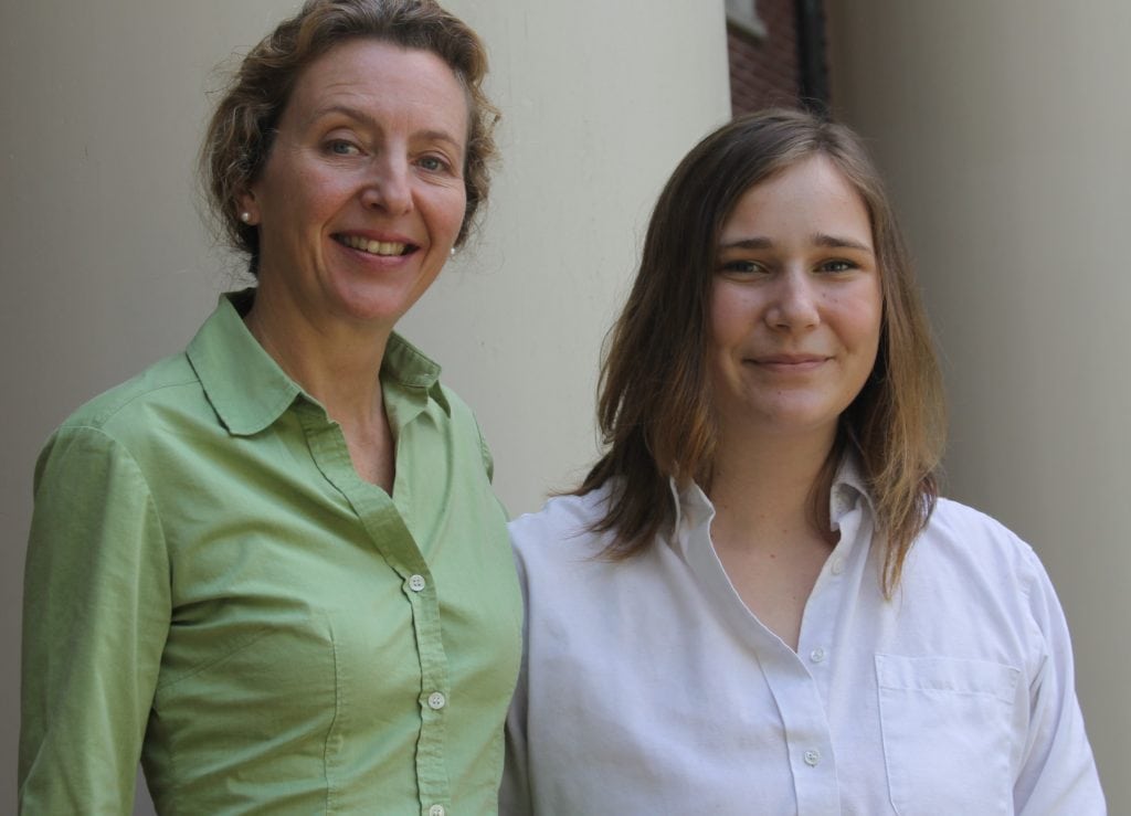 Photo of Claire Sumner with professor