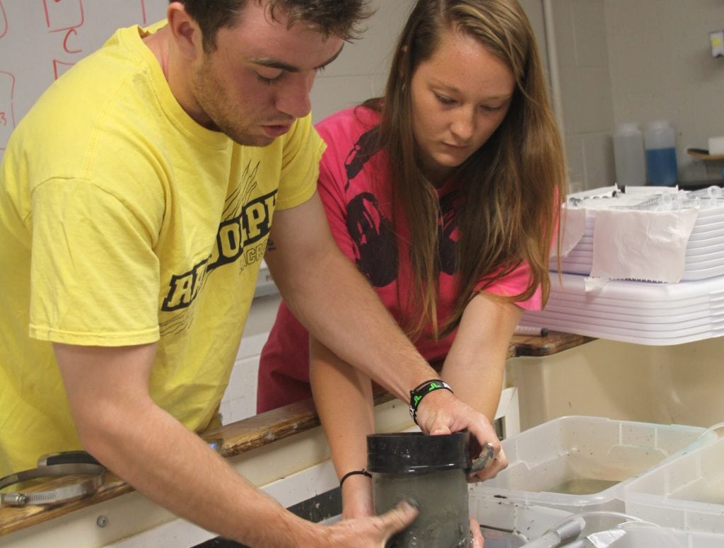 Photo of students working on project.