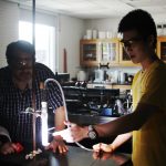 Photo of student working in lab