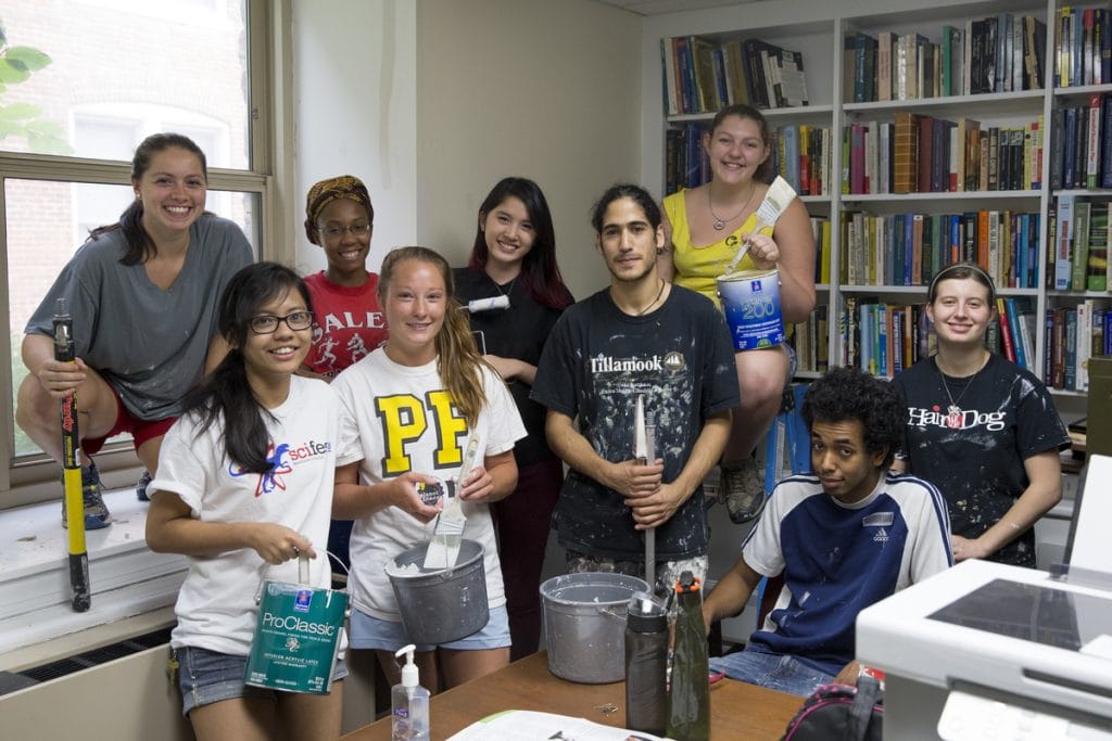 Photo of students painting