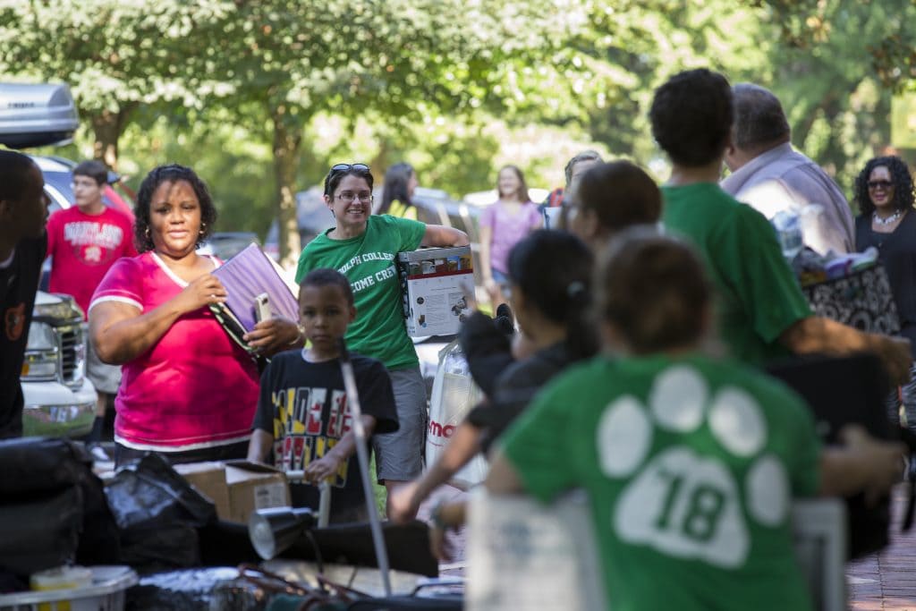 Photo of students moving in