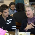 Classics professor Susan Stevens discusses her research with students at a Lunch and Learn session. Classics professor Susan Stevens discusses her research with students at a Lunch and Learn session.