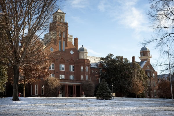 Randolph campus in the snow